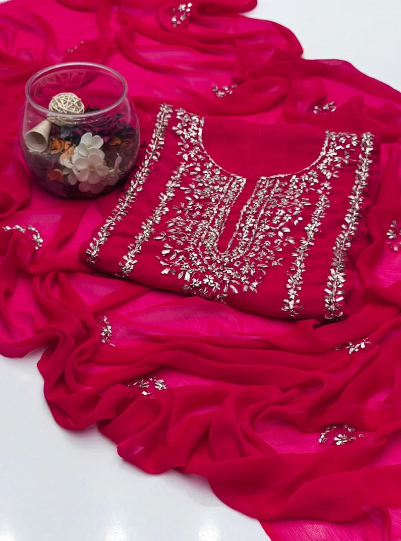 2 Piece Chiffon Kurta Gotta