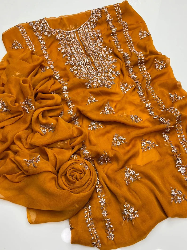 2 Piece Chiffon Kurta Gotta