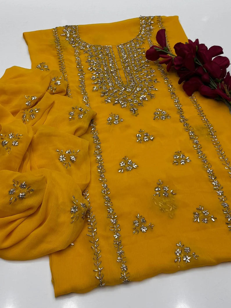 2 Piece Chiffon Kurta Gotta