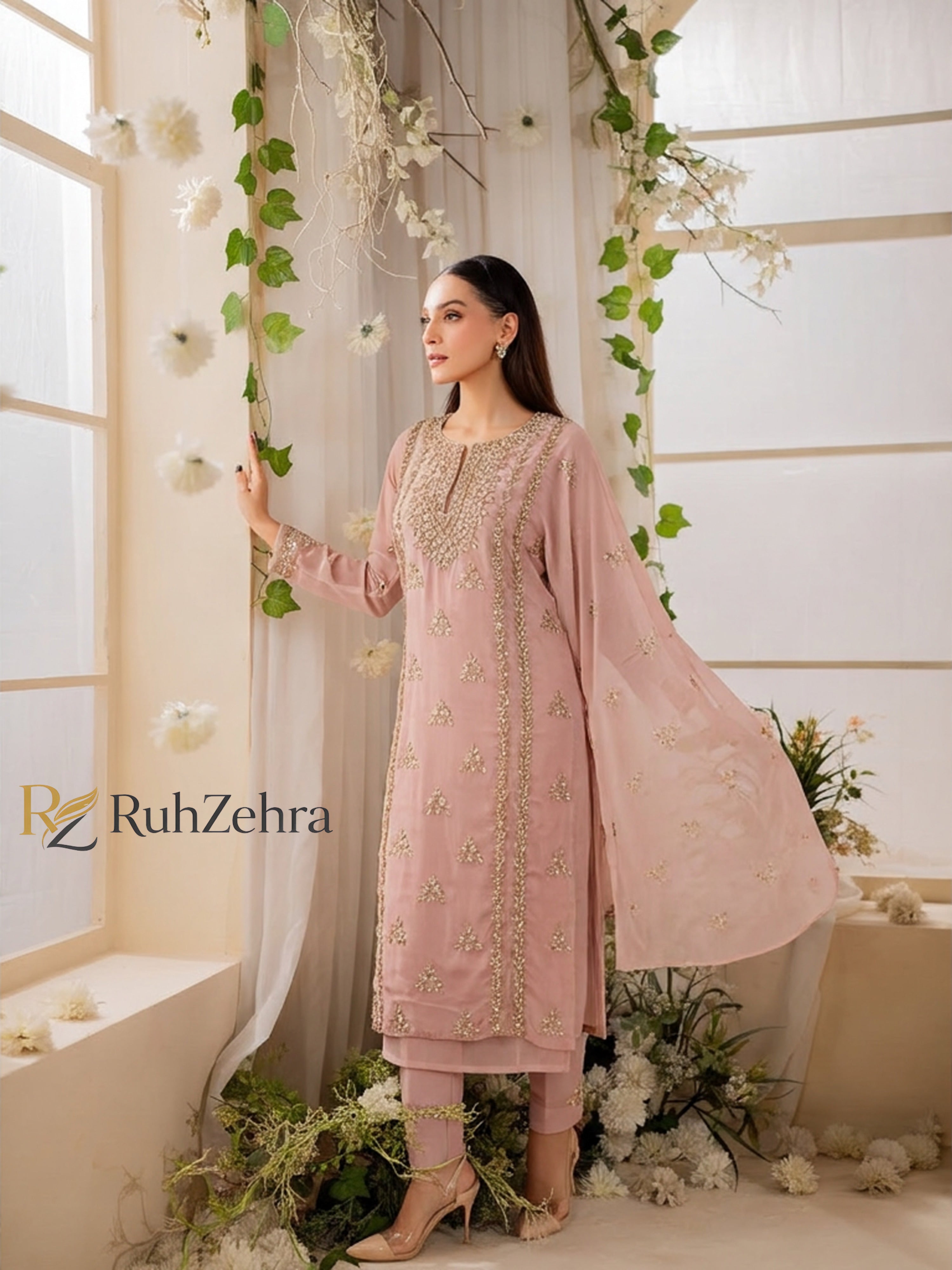 2 Piece Chiffon Kurta Gotta