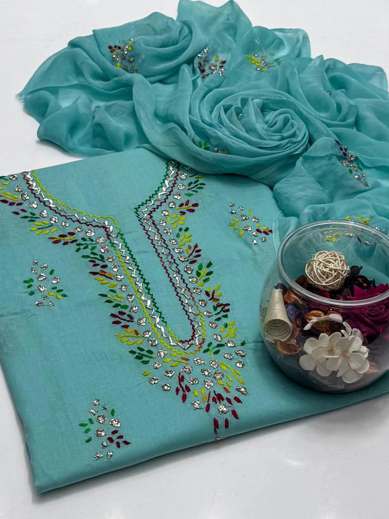 Multi Paaka Gotta Shirt on Pure Lawn